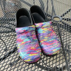Dansko Confetti Colorful Clogs size 38
